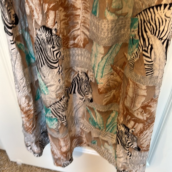 Two by Vince Camuto Tribal Beat Safari Zebra High Low Faux Wrap Midi Dress - Picture 9 of 13